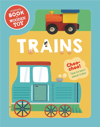 TRAINS-BOOK & WOODEN VEHICLE (ING)