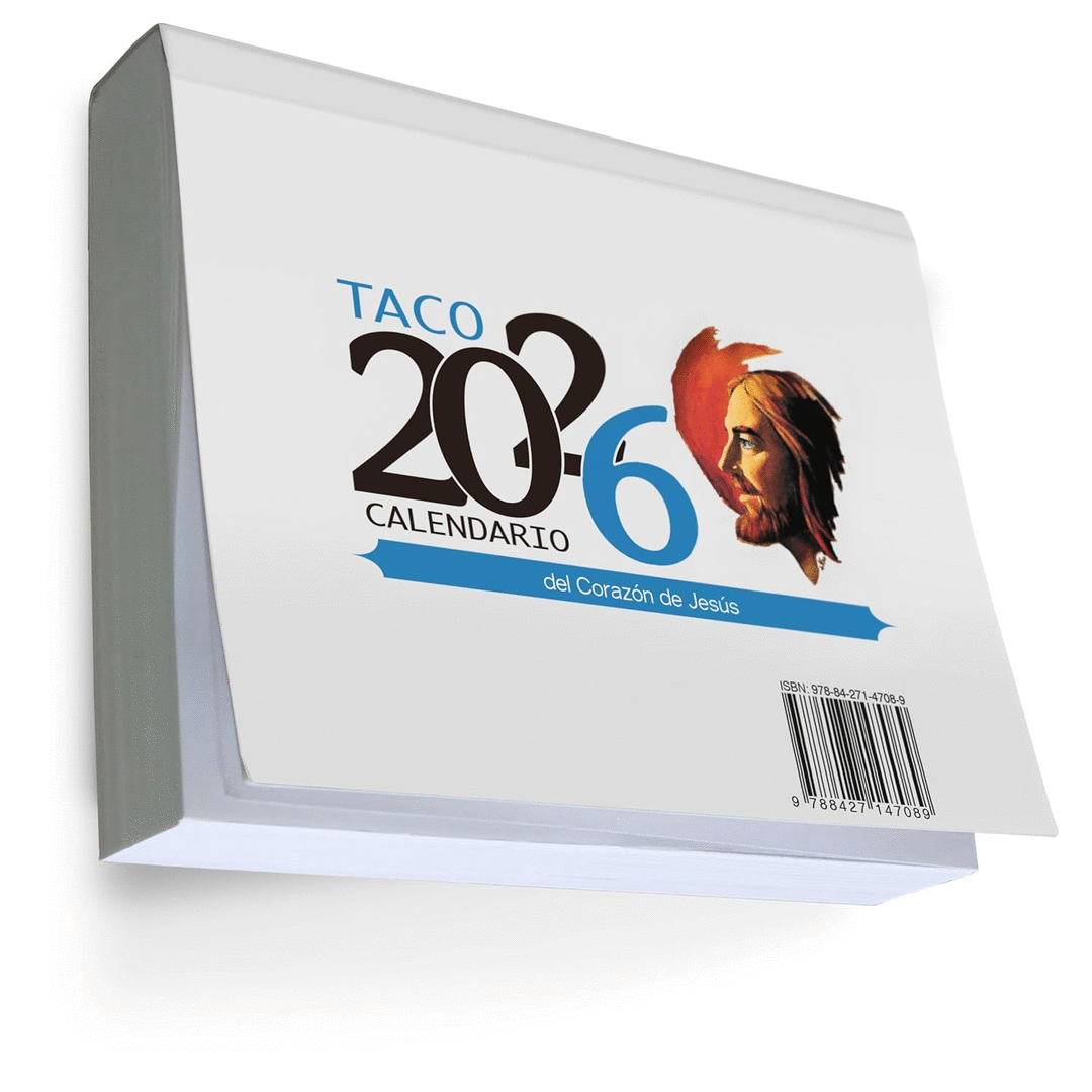 TACO CALENDARIO DEL CORAZÓN DE JESÚS GRANDE CON IMÁN 2026