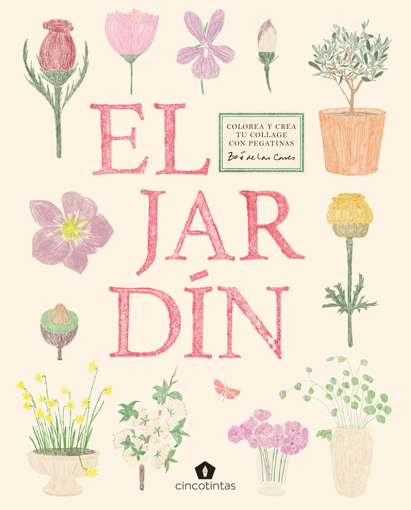 EL JARDIN. COLOREA Y CREA TU COLLAGE CON PEGATINAS